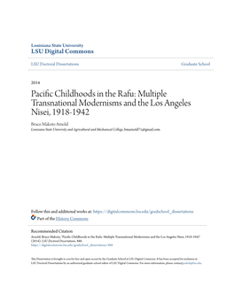 Pacific Childhoods in the Rafu: Multiple Transnational Modernisms and the Los Angeles Nisei, 1918-1942