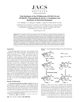 Total Synthesis of the CP-Molecules (CP-263,114 and CP-225,917, Phomoidrides B and A)