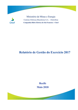 Relatório De Gestão Do Exercício 2017