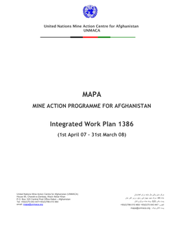 Integrated Work Plan 1386 (1St April 07 - 31St March 08)