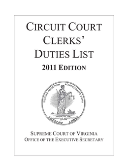 Circuit Court Clerks' Duties List