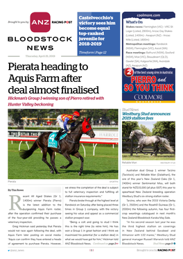 Pierata Heading to Aquis Farm After Deal Almost Finalised | 2 | Thursday, April 25, 2019