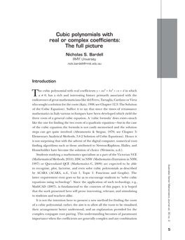 Cubic Polynomials with Real Or Complex Coefficients: the Full