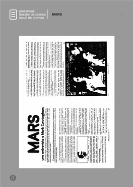 MARS 1 Recull De Premsa Pressbook Dossier De Prensa MARS 2 Recull De Premsa Pressbook Dossier De Prensa MARS 3 Recull De Premsa