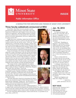 Three Faculty Sabbaticals Announced at MSU Jan