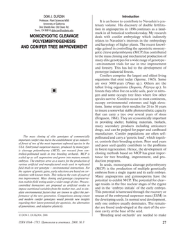 Monozygotic Cleavage Polyembryogenesis and Conifer Tree Improvement