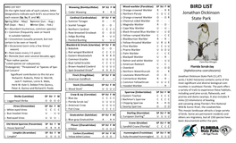 Jonathan Dickinson State Park ADA Bird List