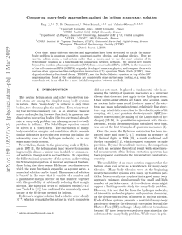 Arxiv:1801.09977V3 [Physics.Atom-Ph] 1 Mar 2019 10 Helium