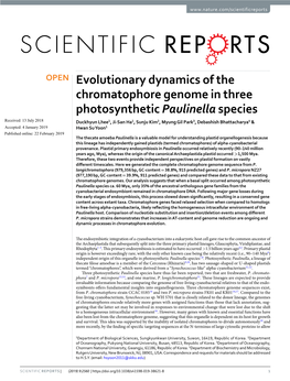 Evolutionary Dynamics of the Chromatophore Genome in Three