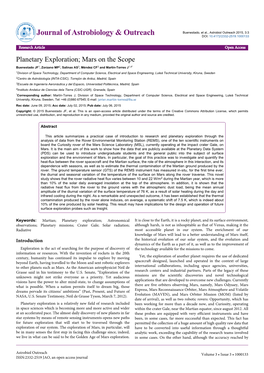 Planetary Exploration; Mars on the Scope