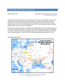 Soufflenheim Emigration to the Black Sea