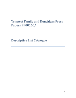 Tempest Family and Dundalgan Press Papers PP00166