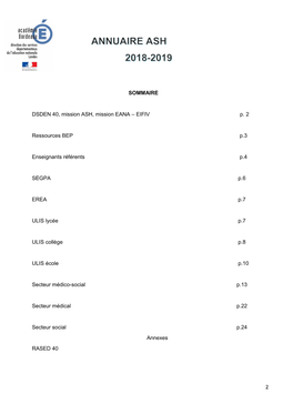 EIFIV P. 2 Ressources BEP P.3 Enseignants Référents P.4 SEGPA P