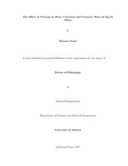 The Effect of Yttrium on Wear, Corrosion and Corrosive Wear Of