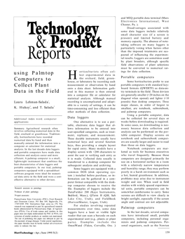 Using Palmtop Computers to Collect Plant Data in the Field