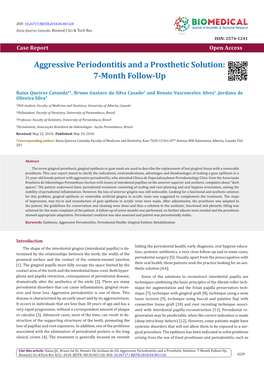 Aggressive Periodontitis and a Prosthetic Solution: 7-Month Follow-Up