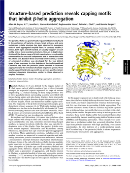 Structure-Based Prediction Reveals Capping Motifs That Inhibit Β-Helix Aggregation