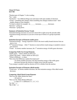 Chem 115 Notes 04/17/08