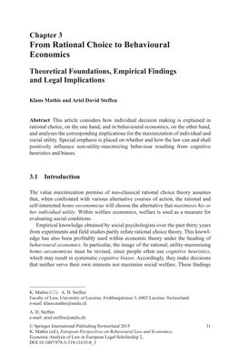 Chapter 3 from Rational Choice to Behavioural Economics