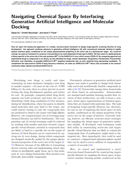Navigating Chemical Space by Interfacing Generative Artificial Intelligence and Molecular Docking
