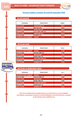 Fiches Horaires Bucy Le Long