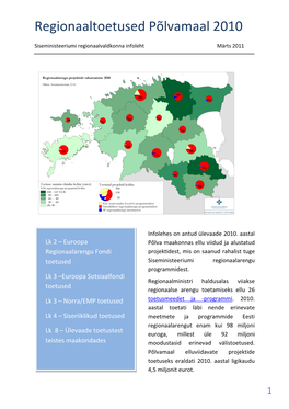 Regionaaltoetused Põlvamaal 2010