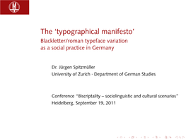 The 'Typographical Manifesto'