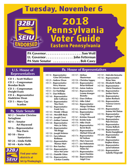 Pennsylvania Voter Guide Eastern Pennsylvania
