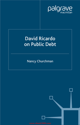 David Ricardo on Public Debt