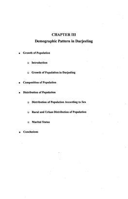 CHAPTER III Demographic Pattern in Darjeeling