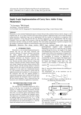 Imply Logic Implementation of Logic Gates Using Memristors