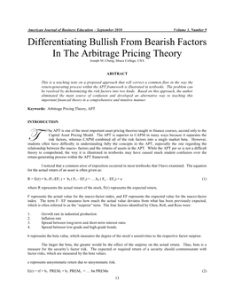 An Effective Way for Teaching the Arbitrage Pricing Theory