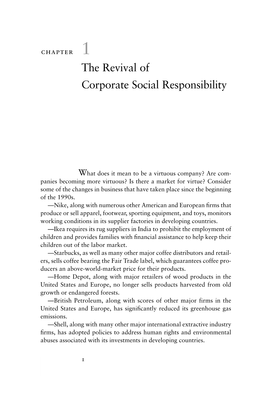 The Revival of Corporate Social Responsibility