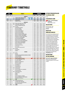 Itinerary Timetable