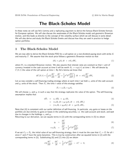 The Black-Scholes Model