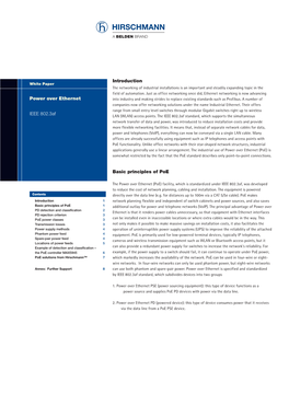 Introduction Basic Principles of Poe Power Over Ethernet IEEE 802.3Af