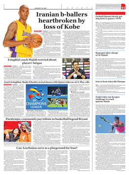 Iranian B-Ballers Heartbroken by Loss of Kobe