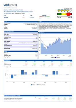 Fidelity Funds Latin America Fund a This Fund Is Managed by FIL Investment Management (Lux) S.A