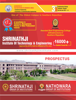 Prospectus Welcome to Shrinathji Group of Institutions & Nathdwara Group of Institutions Index