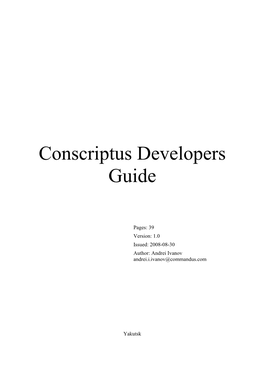 Developer's Guide ● Using the Conscriptus Web API