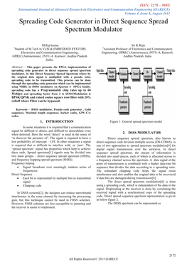 Spreading Code Generator in Direct Sequence Spread Spectrum Modulator