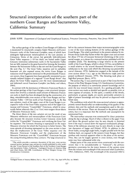 Structural Interpretation of the Southern Part of the Northern Coast Ranges and Sacramento Valley, California: Summary