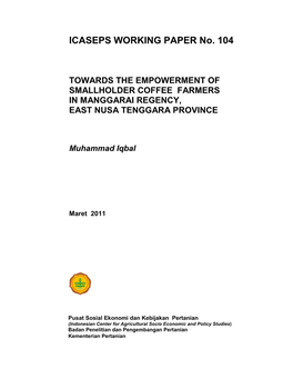 ICASEPS WORKING PAPER No. 104 TOWARDS the EMPOWERMENT