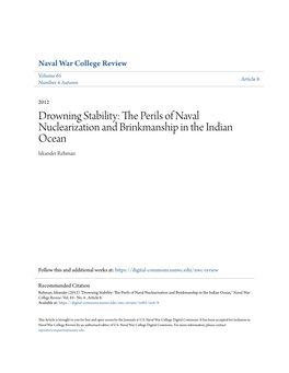 The Perils of Naval Nuclearization and Brinkmanship in the Indian Ocean