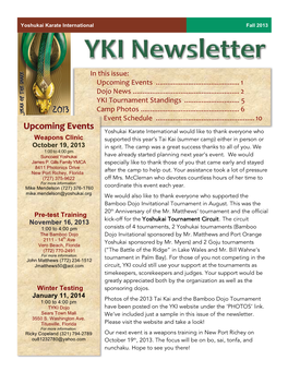 YKI Newsletter 2013Q3