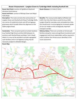 Langton Green to Tunbridge Wells Including Rusthall Link