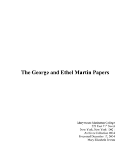 Addendum to the Martin Papers