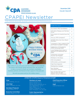 CPAPEI Newsletter