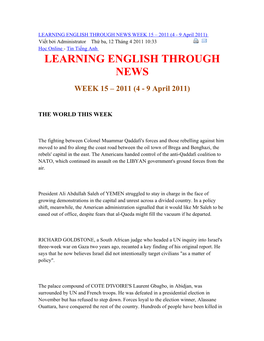 Learning English Through News Week 15 – 2011 (4