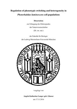 Regulation of Phenotypic Switching and Heterogeneity in Photorhabdus Luminescens Cell Populations